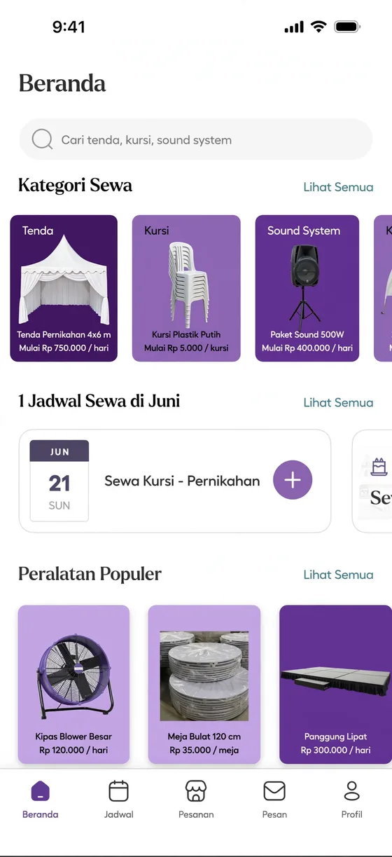Aplikasi Sewa Alat Pesta
