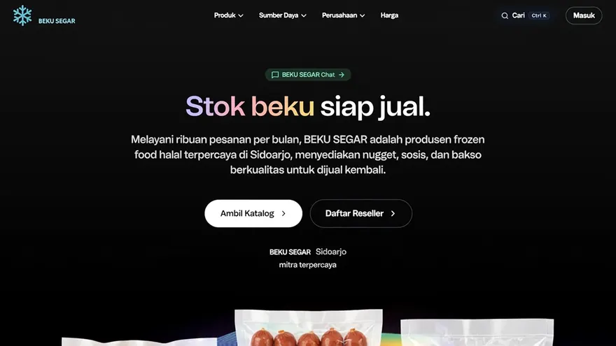 Contoh rancangan halaman Frozen Food