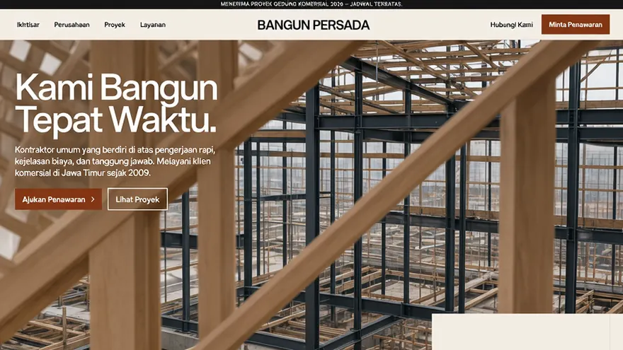 Contoh rancangan halaman Kontraktor & Interior