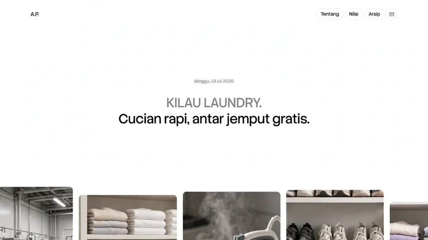 Contoh rancangan halaman Laundry