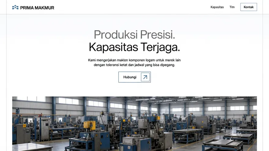 Contoh rancangan halaman Manufaktur & Maklon