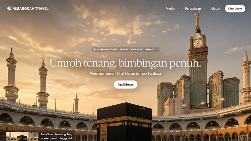 Contoh rancangan halaman Travel Umroh