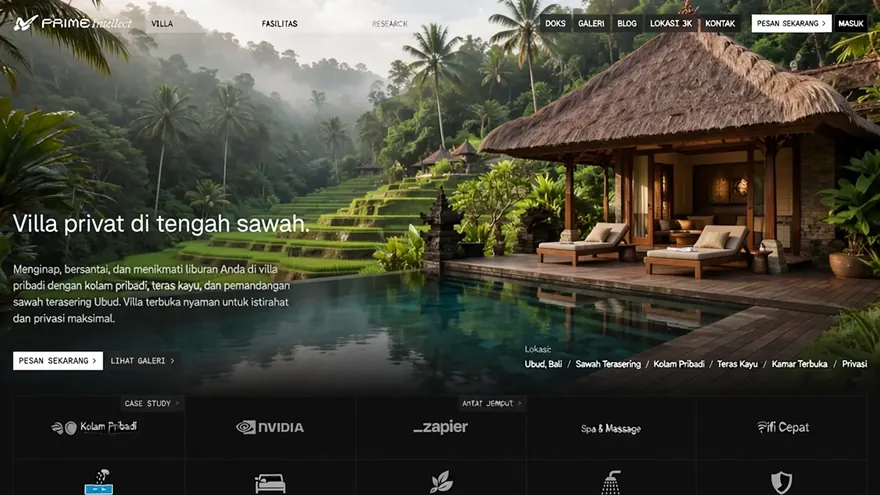 Contoh rancangan halaman Villa & Homestay